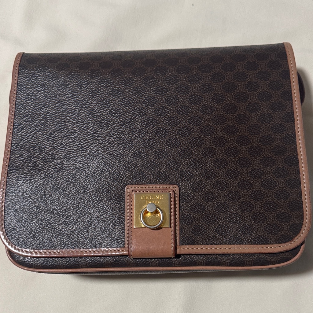 Celine Dark Brown And Tan Messenger Bag